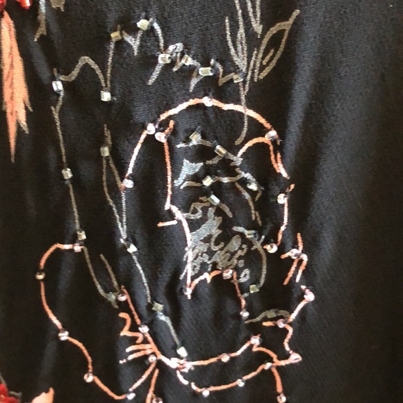 Eva Blue Vintage Floral Beaded Midi Dress - Picture 7 of 16